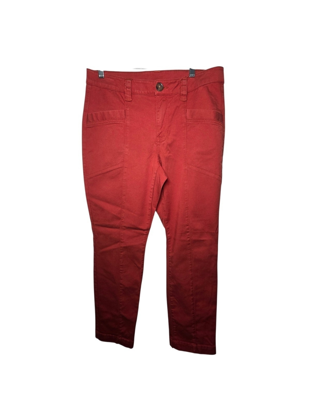 Cabi The Explorer Pants Red Burnt Brick Utility Straight Leg High Rise Size 12